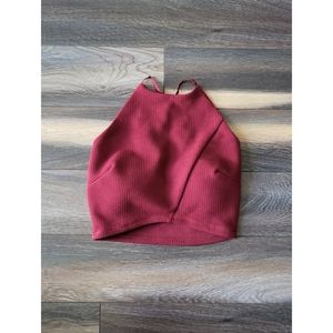 UK2LA by Urban Planet - Maroon Halter Neck Padded Crop Top